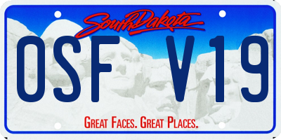 SD license plate 0SFV19