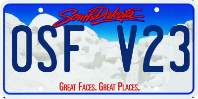 SD license plate 0SFV23