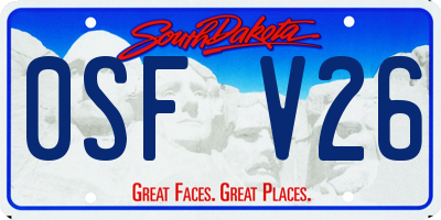 SD license plate 0SFV26
