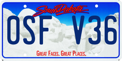 SD license plate 0SFV36
