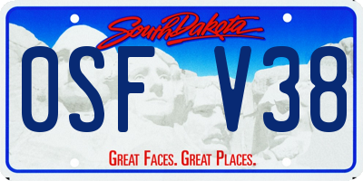 SD license plate 0SFV38