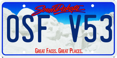 SD license plate 0SFV53