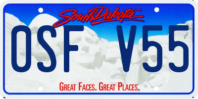 SD license plate 0SFV55