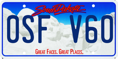 SD license plate 0SFV60