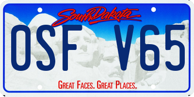 SD license plate 0SFV65