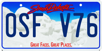 SD license plate 0SFV76