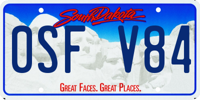 SD license plate 0SFV84