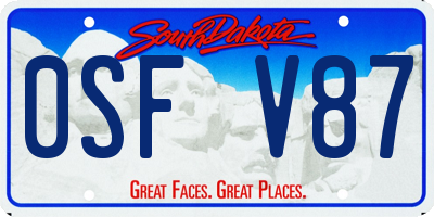 SD license plate 0SFV87