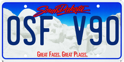 SD license plate 0SFV90