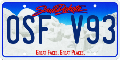 SD license plate 0SFV93