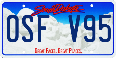SD license plate 0SFV95