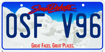 SD license plate 0SFV96