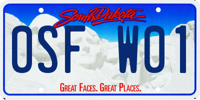 SD license plate 0SFW01