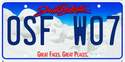 SD license plate 0SFW07