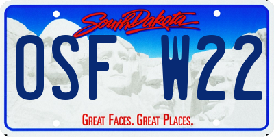 SD license plate 0SFW22