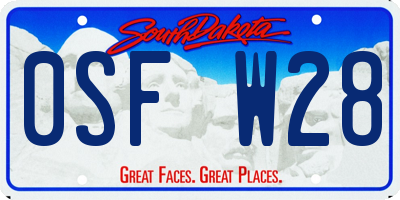 SD license plate 0SFW28
