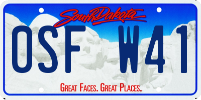 SD license plate 0SFW41
