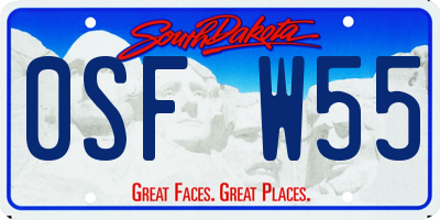 SD license plate 0SFW55