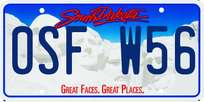 SD license plate 0SFW56