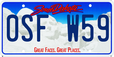 SD license plate 0SFW59