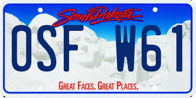 SD license plate 0SFW61