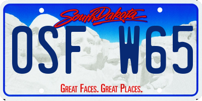 SD license plate 0SFW65