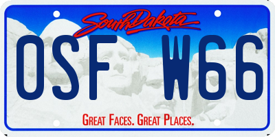 SD license plate 0SFW66