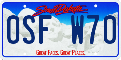 SD license plate 0SFW70