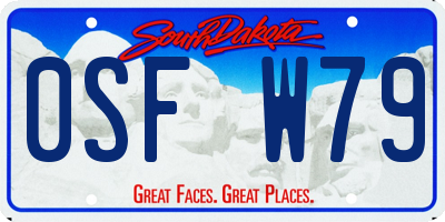 SD license plate 0SFW79