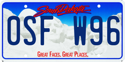 SD license plate 0SFW96
