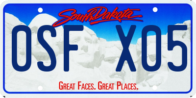 SD license plate 0SFX05