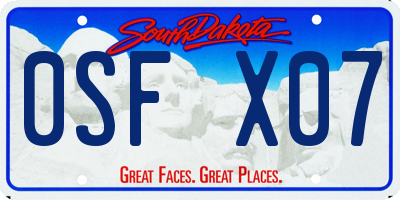 SD license plate 0SFX07