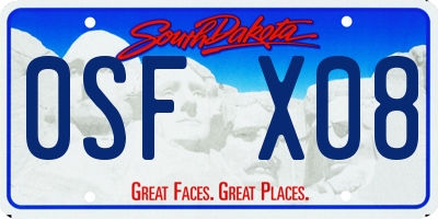SD license plate 0SFX08