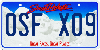 SD license plate 0SFX09