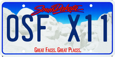 SD license plate 0SFX11