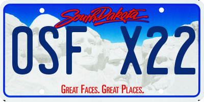 SD license plate 0SFX22