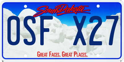 SD license plate 0SFX27