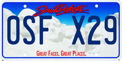 SD license plate 0SFX29