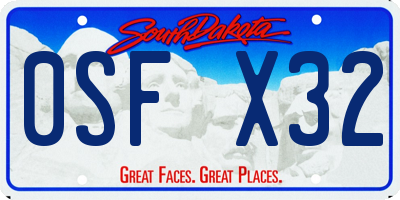SD license plate 0SFX32