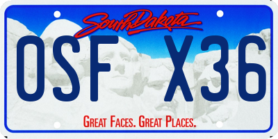 SD license plate 0SFX36