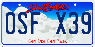 SD license plate 0SFX39