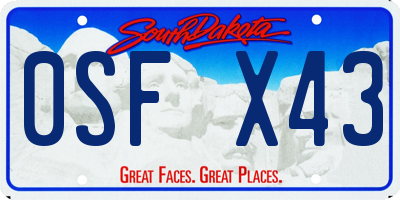SD license plate 0SFX43