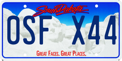 SD license plate 0SFX44