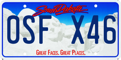 SD license plate 0SFX46