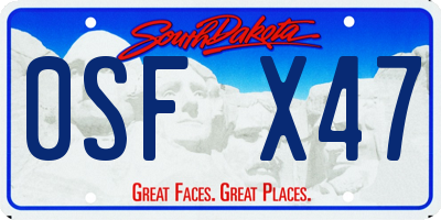 SD license plate 0SFX47