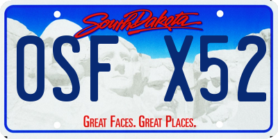 SD license plate 0SFX52