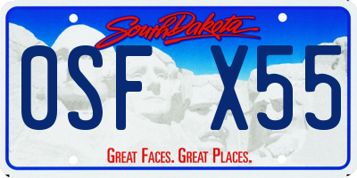 SD license plate 0SFX55