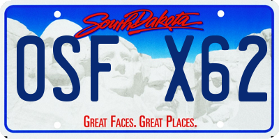 SD license plate 0SFX62