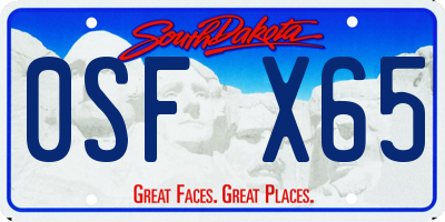 SD license plate 0SFX65