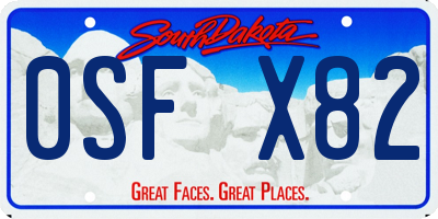 SD license plate 0SFX82